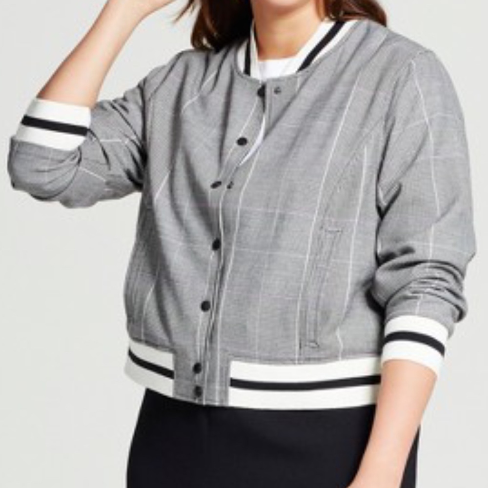 Who What Wear Plaid Bomber Jacket